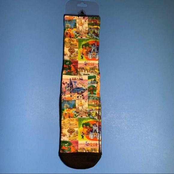 Disney Parks Magic Kingdom Attractions Map Socks - Picture 2 of 3